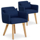 Ensemble de 2 fauteuils scandinaves en tissu bleu