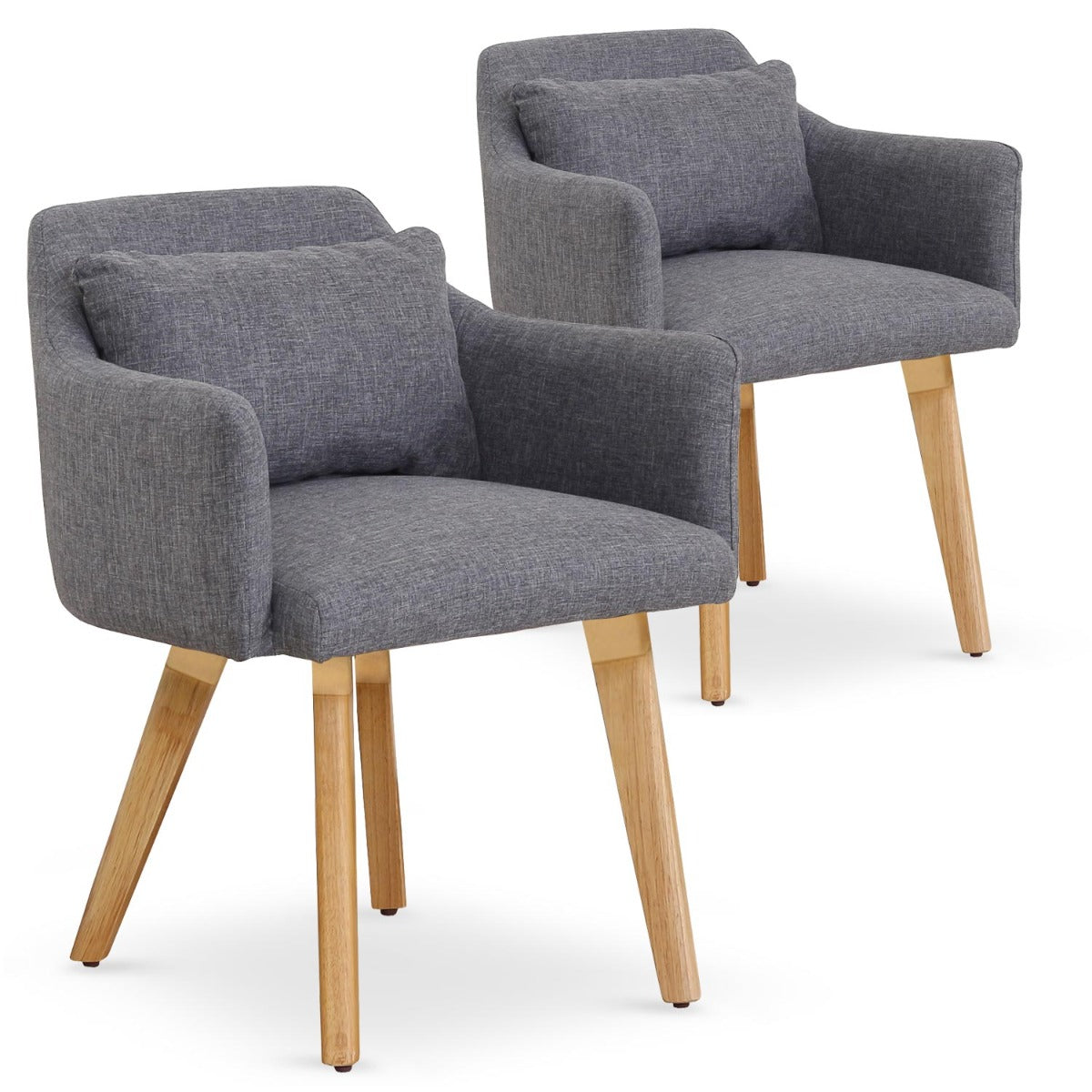 Lot de 2 fauteuils scandinaves Gybson Tissu Gris clair