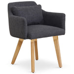 Fauteuil scandinave en tissu gris foncé