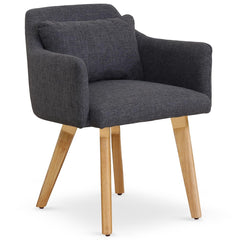 Ensemble de 2 fauteuils scandinaves Gybson en tissu gris foncé