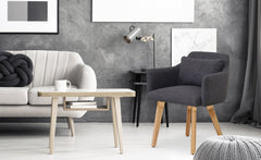 Ensemble de 2 fauteuils scandinaves Gybson en tissu gris foncé