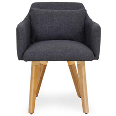 Ensemble de 2 fauteuils scandinaves Gybson en tissu gris foncé