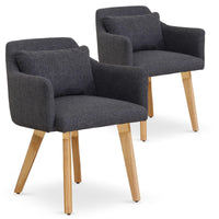 Ensemble de 2 fauteuils scandinaves Gybson en tissu gris foncé