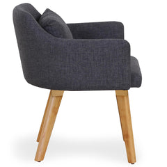 Ensemble de 2 fauteuils scandinaves Gybson en tissu gris foncé