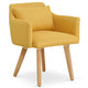 Fauteuil scandinave Gybson en tissu jaune avec accoudoirs