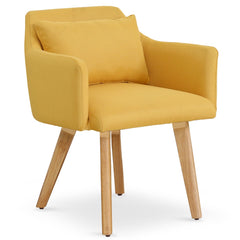 Lot de 2 fauteuils scandinaves Gybson en tissu jaune