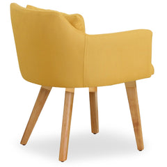 Lot de 2 fauteuils scandinaves Gybson en tissu jaune