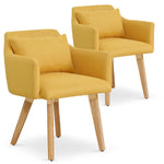 Lot de 2 fauteuils scandinaves Gybson en tissu jaune