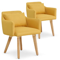Lot de 2 fauteuils scandinaves Gybson en tissu jaune