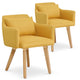 Lot de 2 fauteuils scandinaves Gybson en tissu jaune