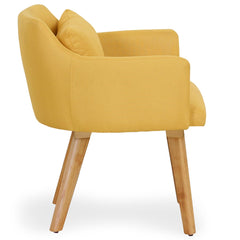 Lot de 2 fauteuils scandinaves Gybson en tissu jaune