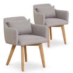Lot de 2 fauteuils scandinaves Gybson Tissu Beige