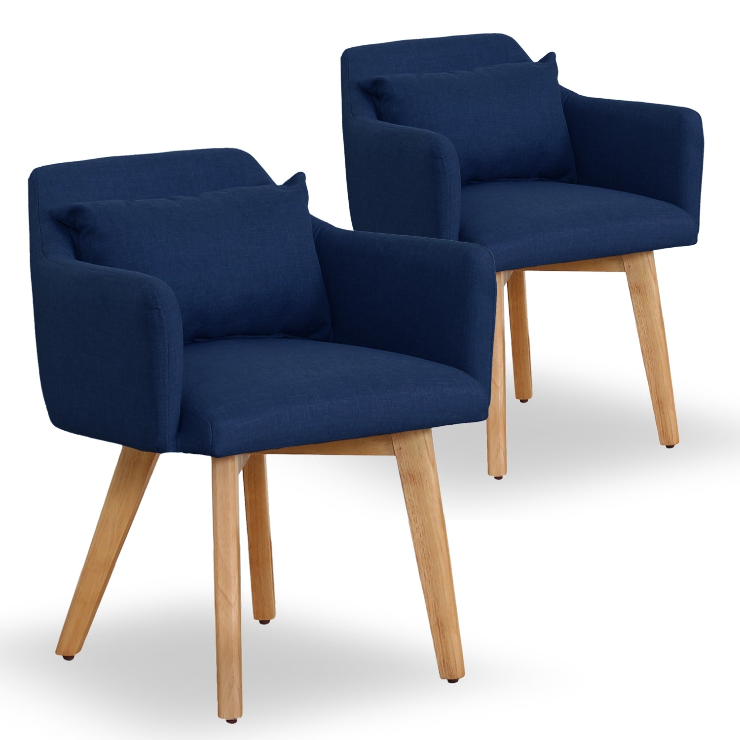Lot de 2 fauteuils scandinaves Gybson Tissu Bleu