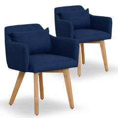 Lot de 2 fauteuils scandinaves Gybson Tissu Bleu