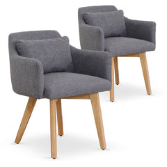 Lot de 2 fauteuils scandinaves Gybson Tissu Gris clair