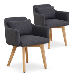 Lot de 2 fauteuils scandinaves Gybson Tissu Gris foncé