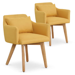 Lot de 2 fauteuils scandinaves Gybson Tissu Jaune
