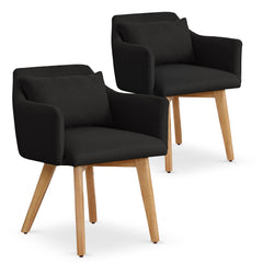 Lot de 2 fauteuils scandinaves Gybson Tissu Noir