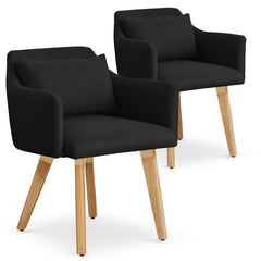 Lot de 2 fauteuils scandinaves Gybson Tissu Noir