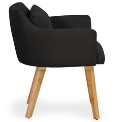 Lot de 2 fauteuils scandinaves Gybson Tissu Noir