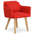 Fauteuil scandinave Gybson en tissu rouge