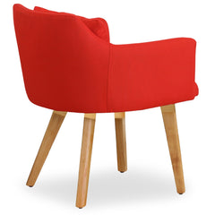 Fauteuil scandinave Gybson en tissu rouge