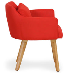 Fauteuil scandinave Gybson en tissu rouge