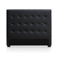 Tête de lit noire 140 cm capitonnée