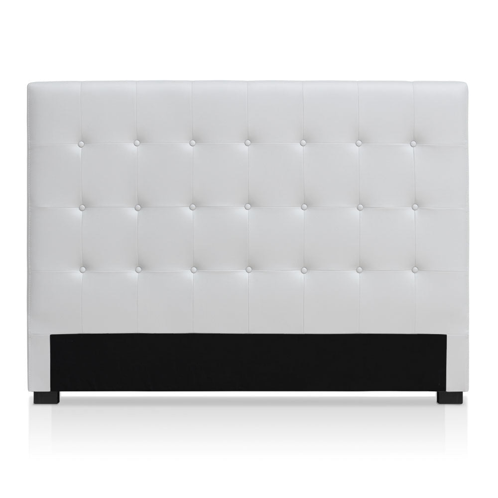 Tête de lit capitonnée pour lit au sommier de taille standard 160cm Luxor blanc