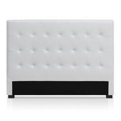 Tête de lit capitonnée pour lit au sommier de taille standard 160cm Luxor blanc