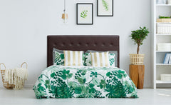 Tête de lit 180 cm marron capitonnée