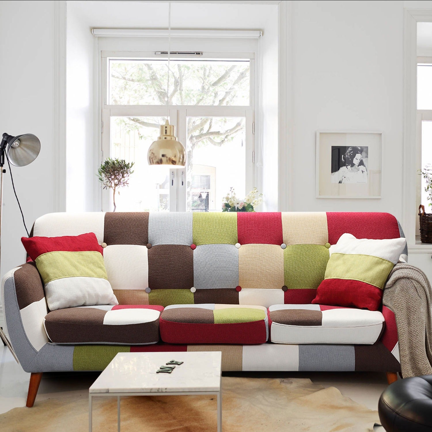 Canapé scandinave 3 places Bombay Multicolore