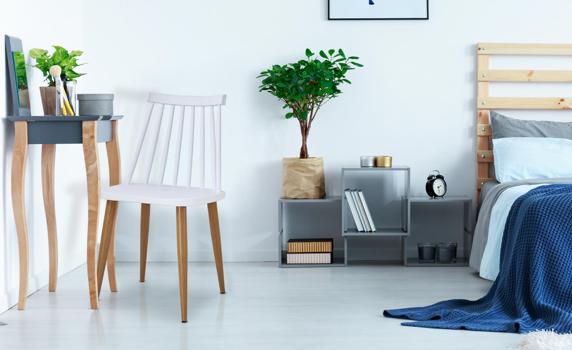 Lot de 4 chaises scandinaves Houlgate Blanc