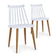 Lot de 2 chaises scandinaves en polypropylène blanc avec pieds en métal effet bois