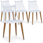 Ensemble de 4 chaises Houlgate blanches en polypropylène et métal effet bois