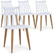 Ensemble de 4 chaises Houlgate blanches en polypropylène et métal effet bois