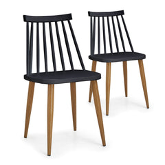 Lot de 2 chaises scandinaves Houlgate Noir
