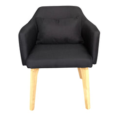 Ensemble de 2 fauteuils scandinaves Dantes en tissu noir