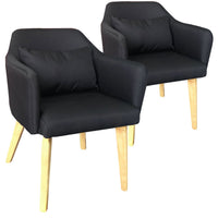 Ensemble de 2 fauteuils scandinaves Dantes en tissu noir