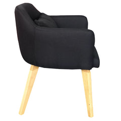 Ensemble de 2 fauteuils scandinaves Dantes en tissu noir