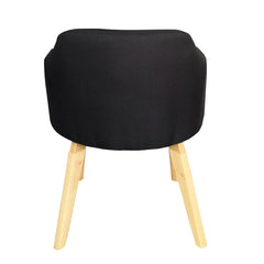 Ensemble de 2 fauteuils scandinaves Dantes en tissu noir