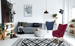 Fauteuil scandinave Klarys tissu Violet