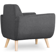 Fauteuil scandinave Danube Tissu Gris Foncé vu de dos