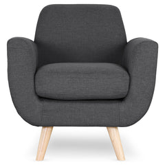 Fauteuil scandinave Danube Tissu Gris Foncé vu de face