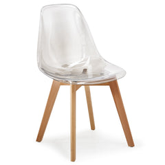 Lot de 2 chaises scandinaves Larry plexi Transparent
