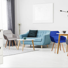 Chaise scandinave en tissu beige