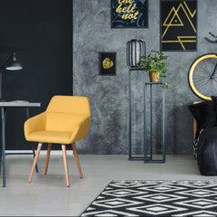 Chaise / Fauteuil scandinave Frida Tissu Jaune