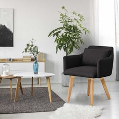 Lot de 2 fauteuils scandinaves Gybson Tissu Noir