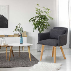 Ensemble de 2 fauteuils scandinaves Gybson en tissu gris foncé