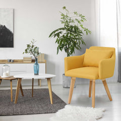 Lot de 2 fauteuils scandinaves Gybson en tissu jaune